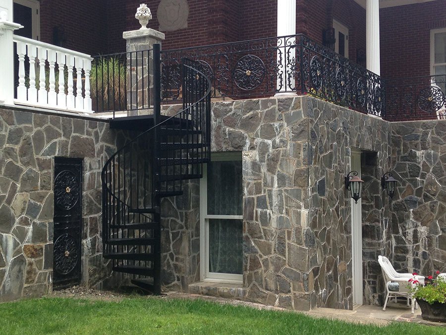 Iron spiral staircase outside