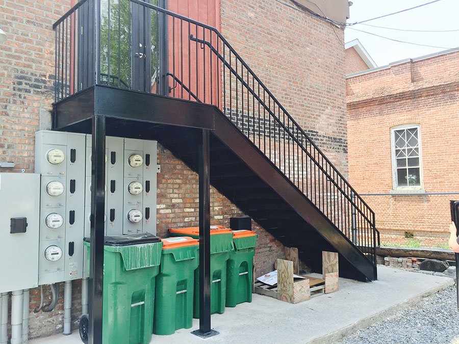 Iron staircase outside
